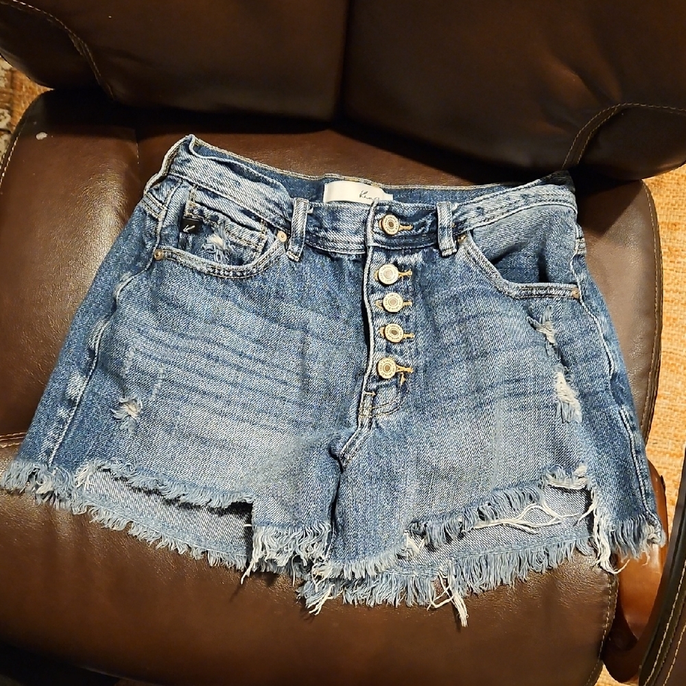 KanCan Distressed Blue Jean Shorts